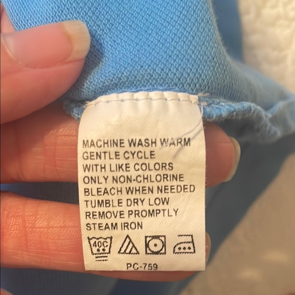 Izod Blue Polo Shirt Classic Design Silk Wash 100% Cotton L Preowned - Picture 7 of 7